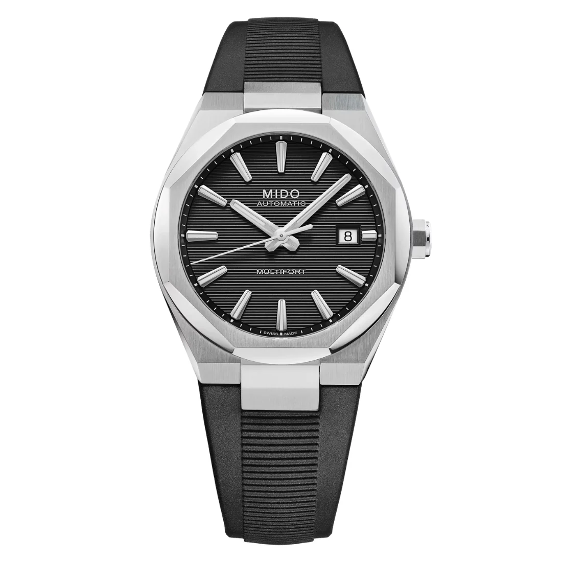 Orologio Mido Multifort 8 una corona nero cinturino gomma