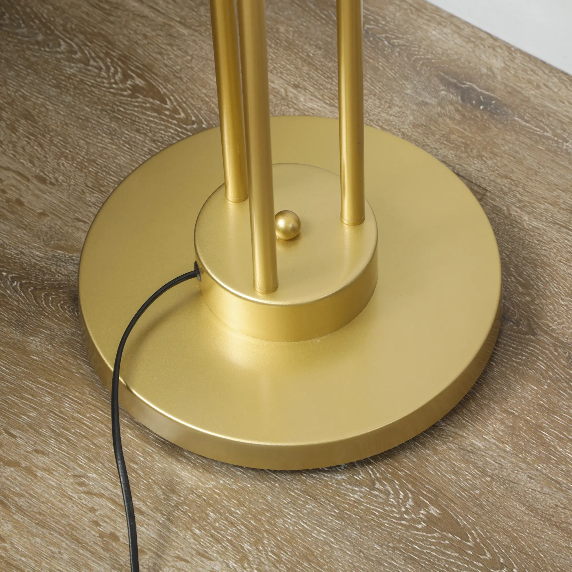 HOMCOM Stehlampe drehbar 3 Schirme Wohnzimmer Leselampe Gold