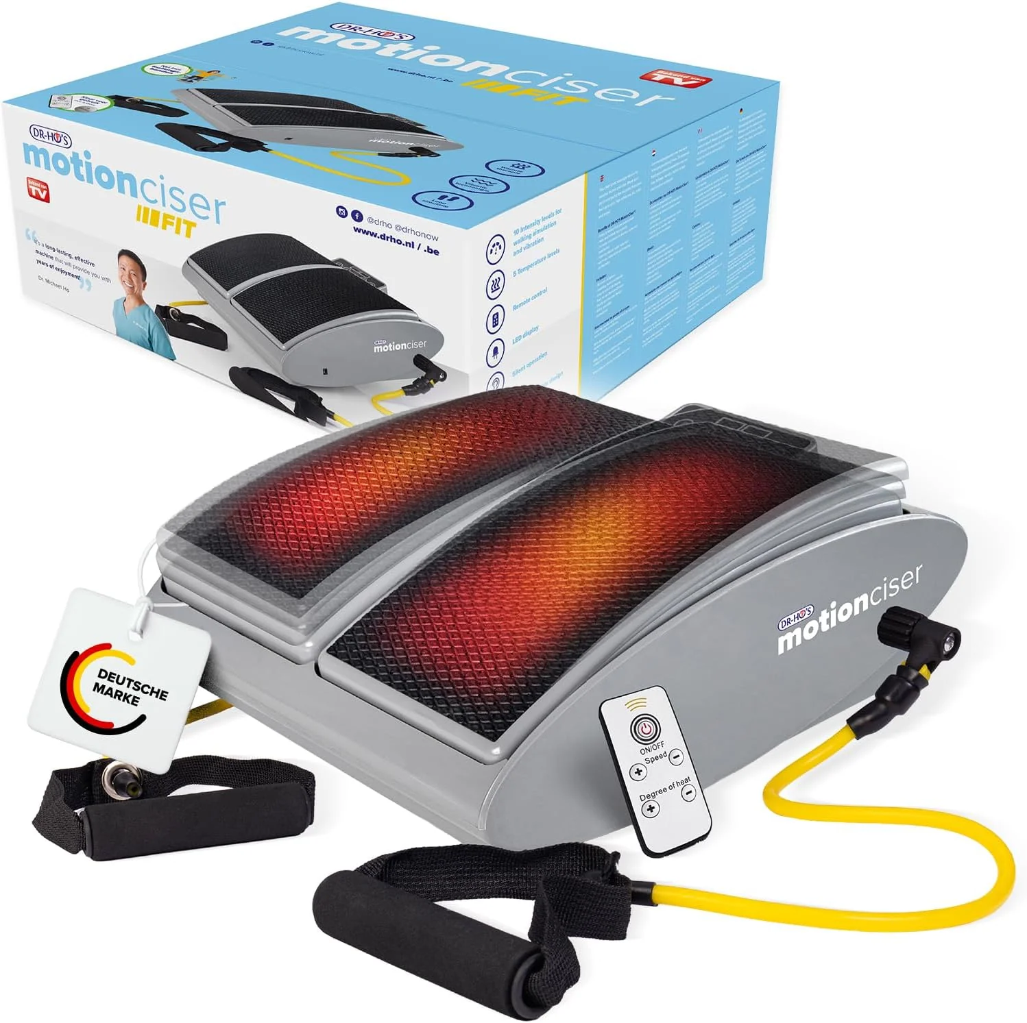 DR. HO'S MotionCiser Fit, Infrarot-Wärme 30–50 °C, Mit Gehsimulation, Elektrisches Fußmassagegerät, Fussmassagegerät, Bein, Waden- & Fußmassage
