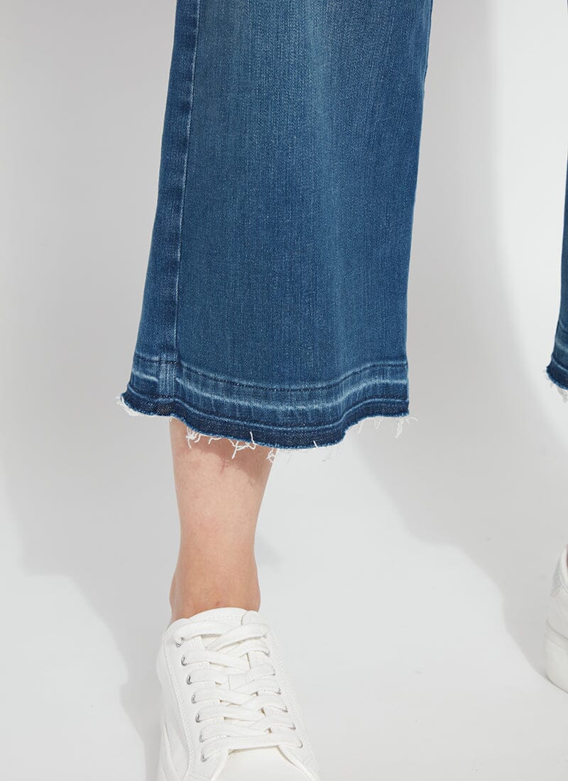 Premium Frances Crop Wide Leg Jeans in Authentic Midwash by Lysse