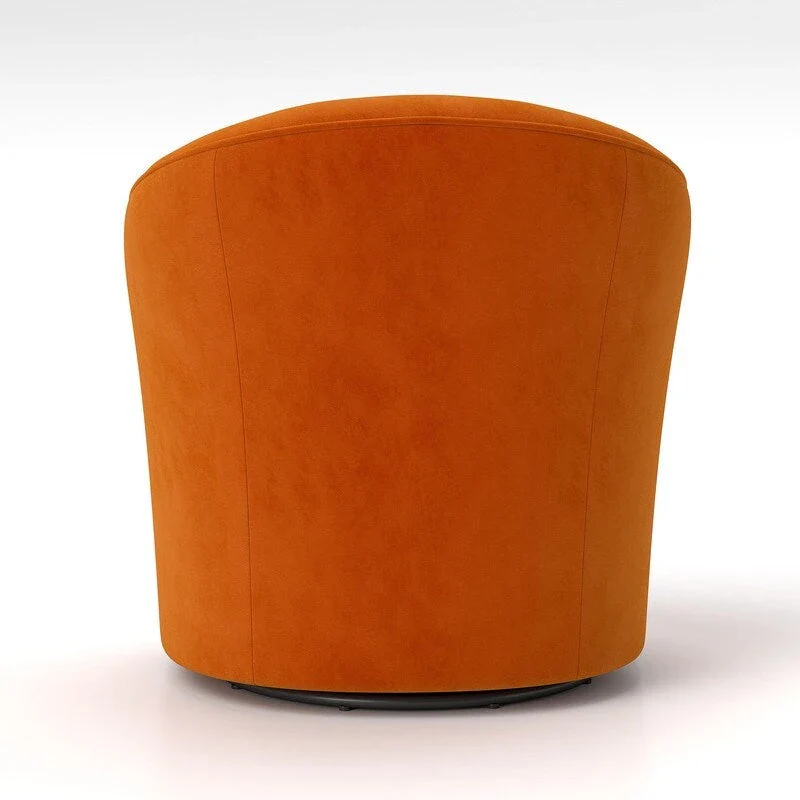 Velvet Upholstered 360 Degree Swivel Barrel Chair with Button Tufted Back