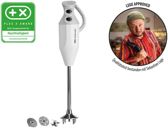 ESGE-Zauberstab P 200 Profi, frullatore a immersione bianco con accessori, fino a 17.000 giri/min, 90860, bianco/grigio