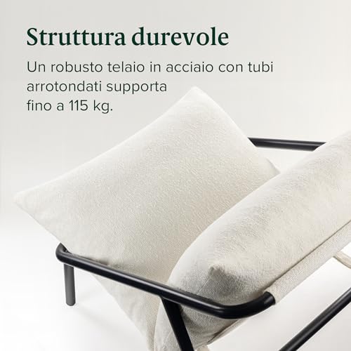 Zinus Ada Poltrona Relax 79x68x79   Poltrona con struttura in metallo e cuscino in schiuma a scaglie   Tessuto Bucle : Amazon.it: Casa e cucina