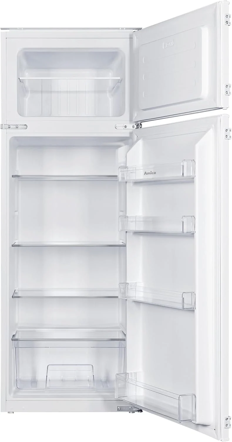 Amica Einbau-Kühlschrank mit Gefrierfach oben, 145 cm Nische, Doppeltür, Schlepptür-Technik, elektronische Steuerung, Inverter-Motor, LED-Beleuchtung