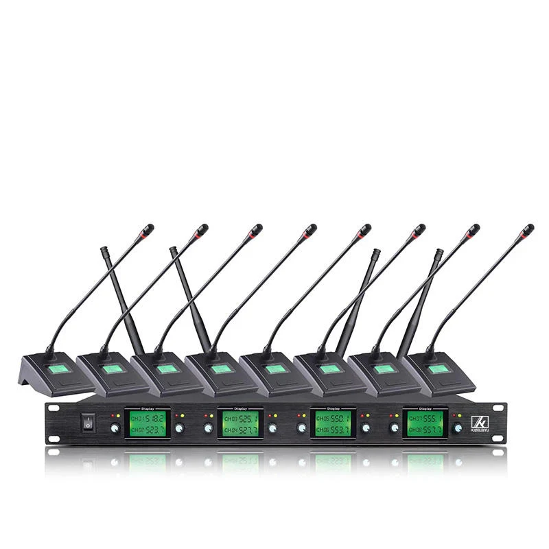 ERZHEN Wireless Conference System 8-Channel UHF Office Meeting Microphone #808A