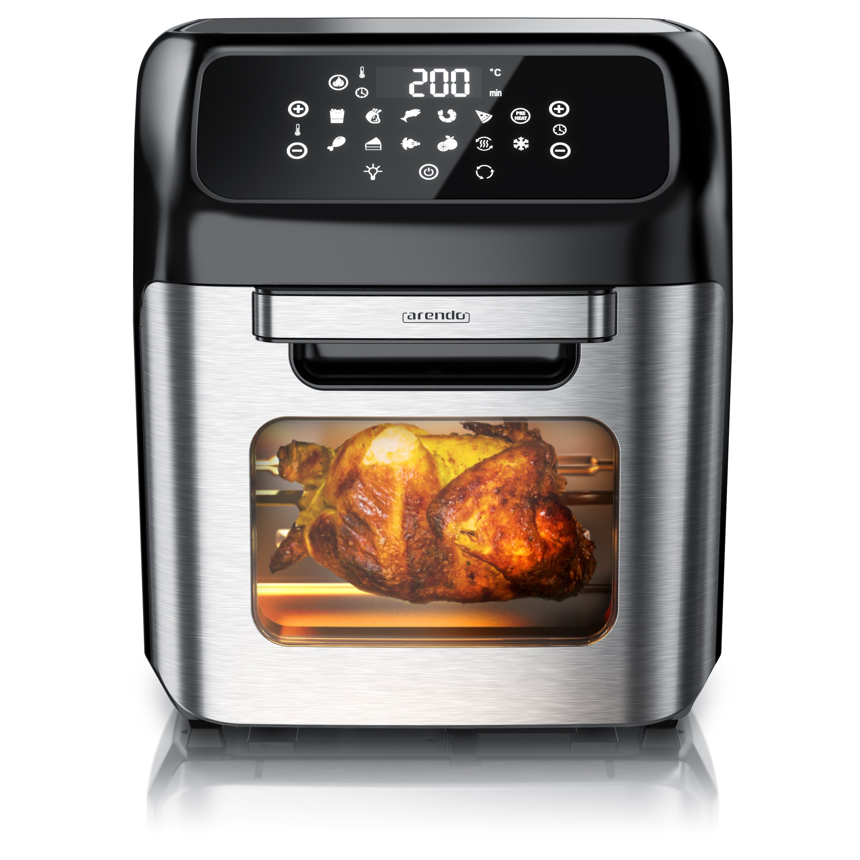 Heißluftfritteuse mit Zubehör, Airfryer 12L, 4in1 Edelstahl Heissluftfritteuse XXL