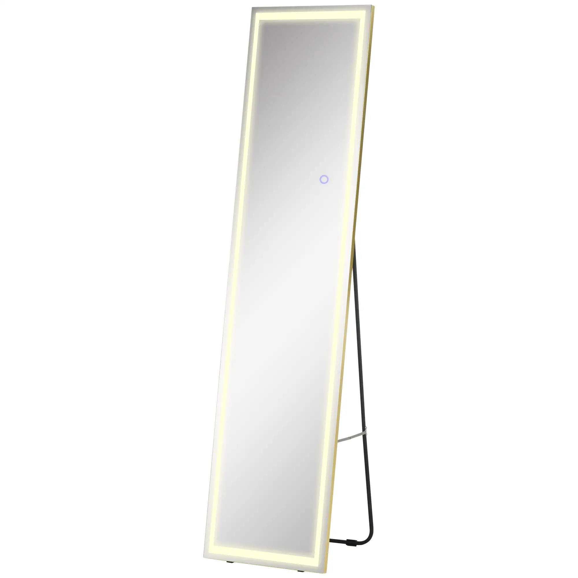 HOMCOM Standspiegel LED dimmbar 3 Lichtfarben wandmontierbar