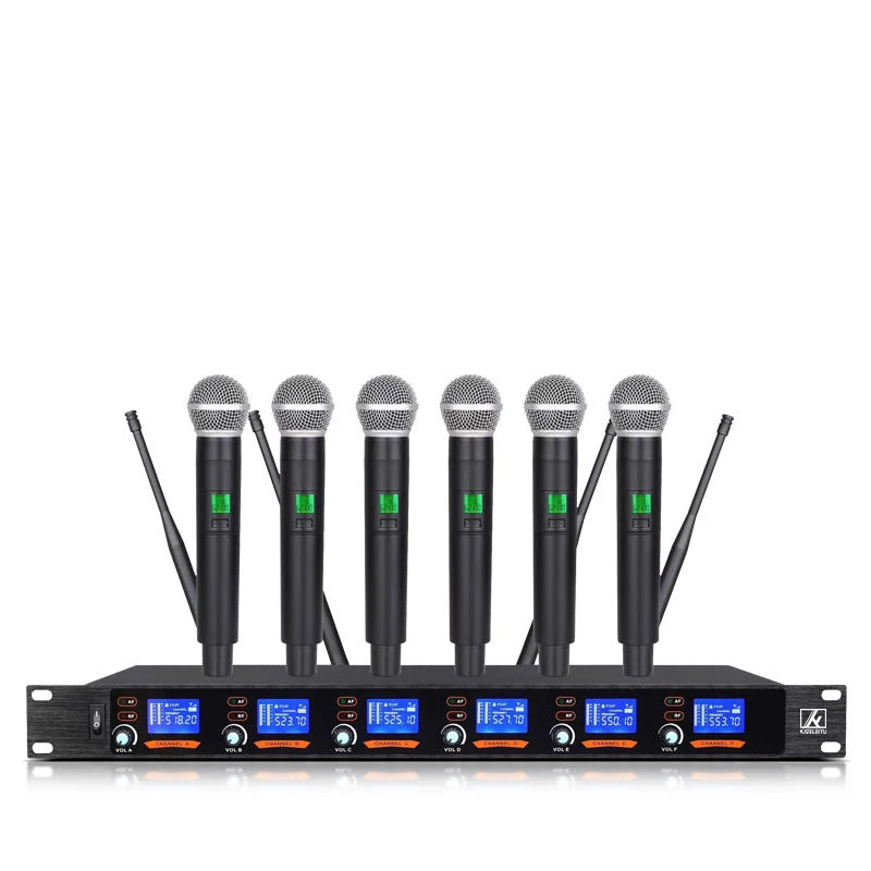 ERZHEN 6-Channel Wireless Microphone System | UHF Wireless Microphone #620