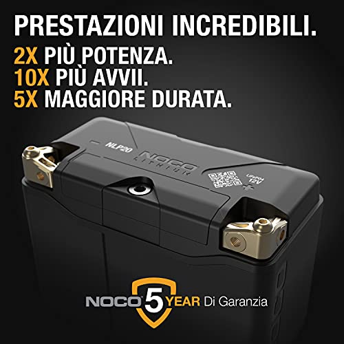 NOCO Lithium NLP20: Gruppo 20, Batteria al Litio per Moto 600A 12V 7Ah con BMS Dinamico : Amazon.it: Auto e Moto
