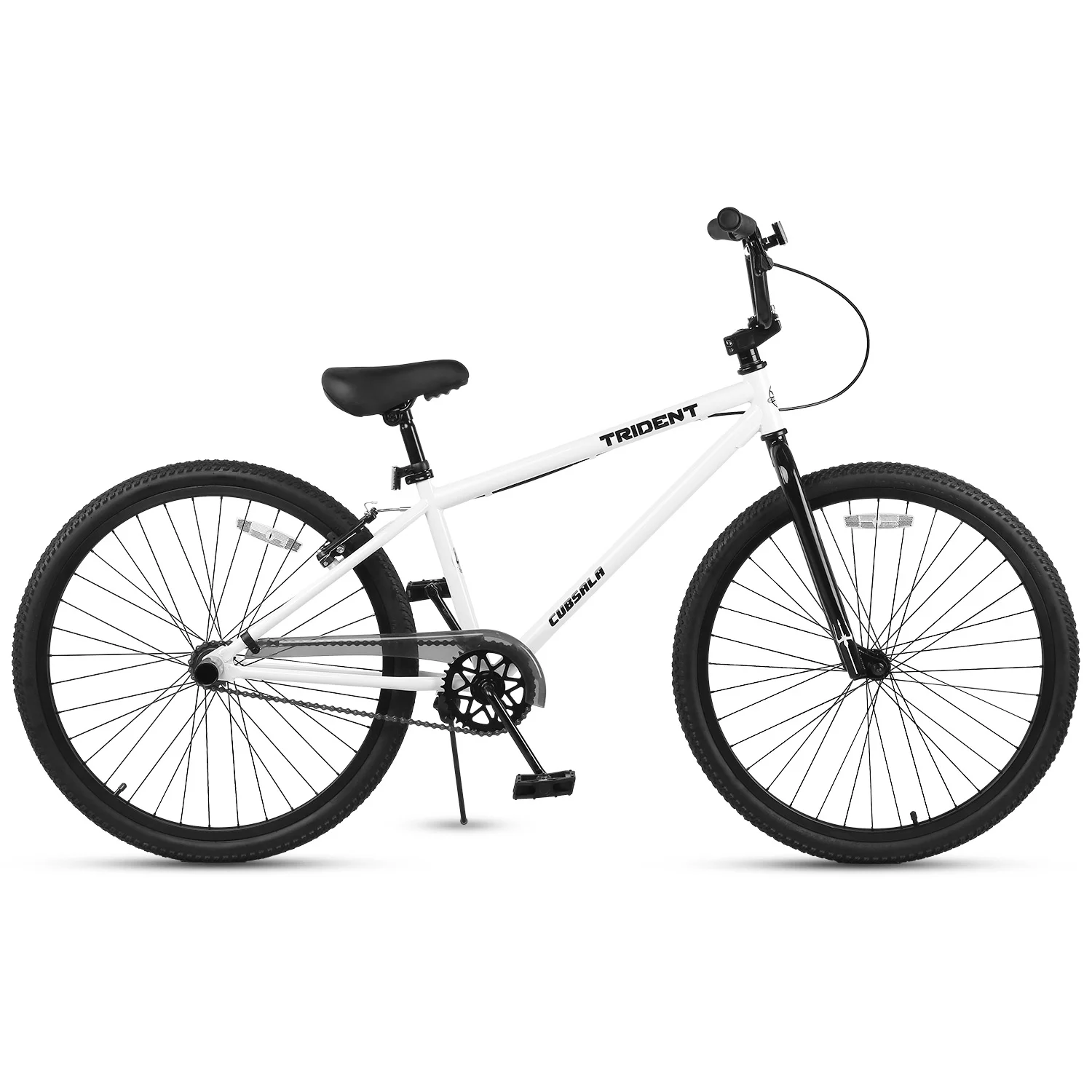 cubsala 24 Inch BMX Race Bike Trident Bicycles Beginner-Level to Advanced Riders with 2 Pegs Trick Cycling and Professional Riding, Black