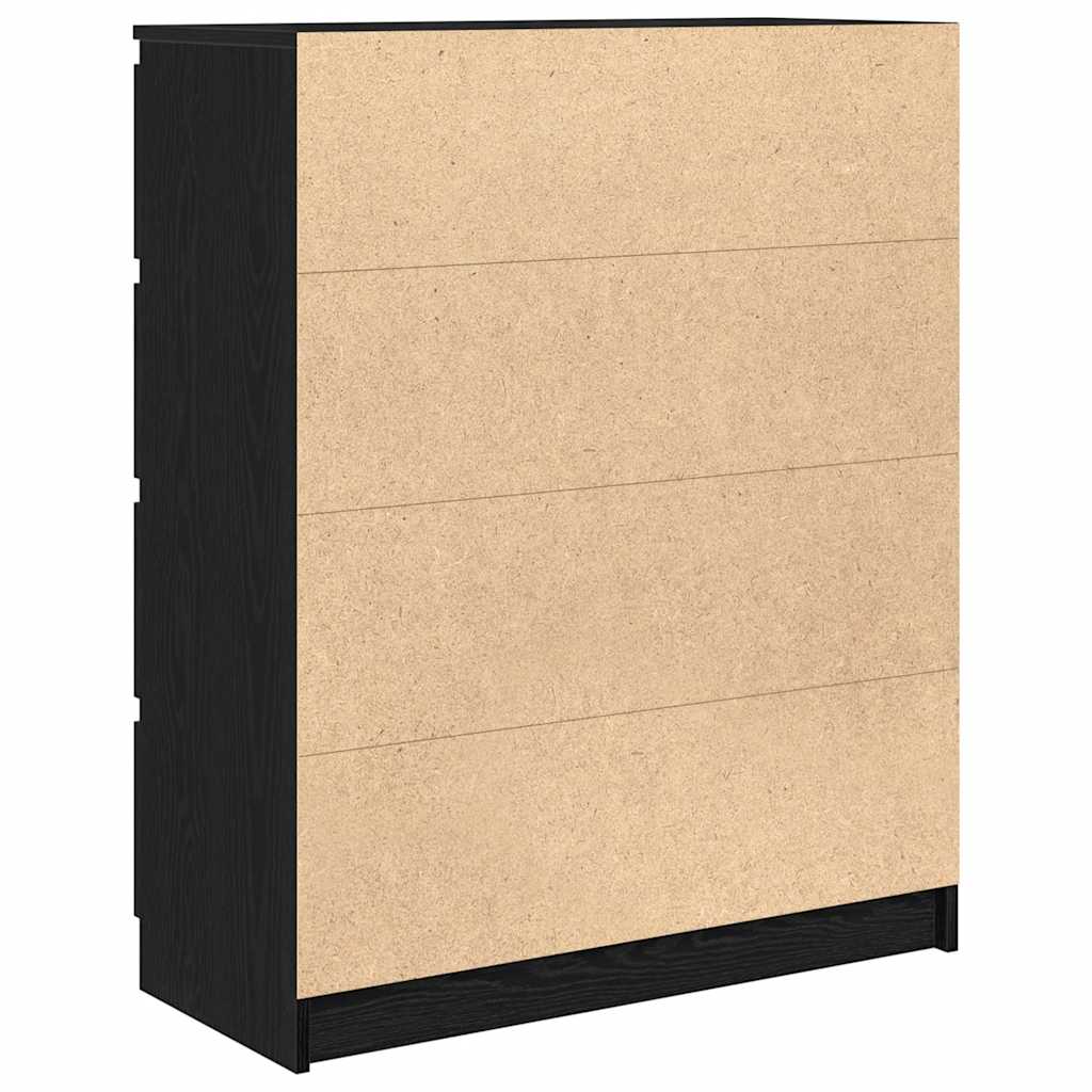 Credenza Rovere Nero 80x35x99 cm in Legno Multistrato