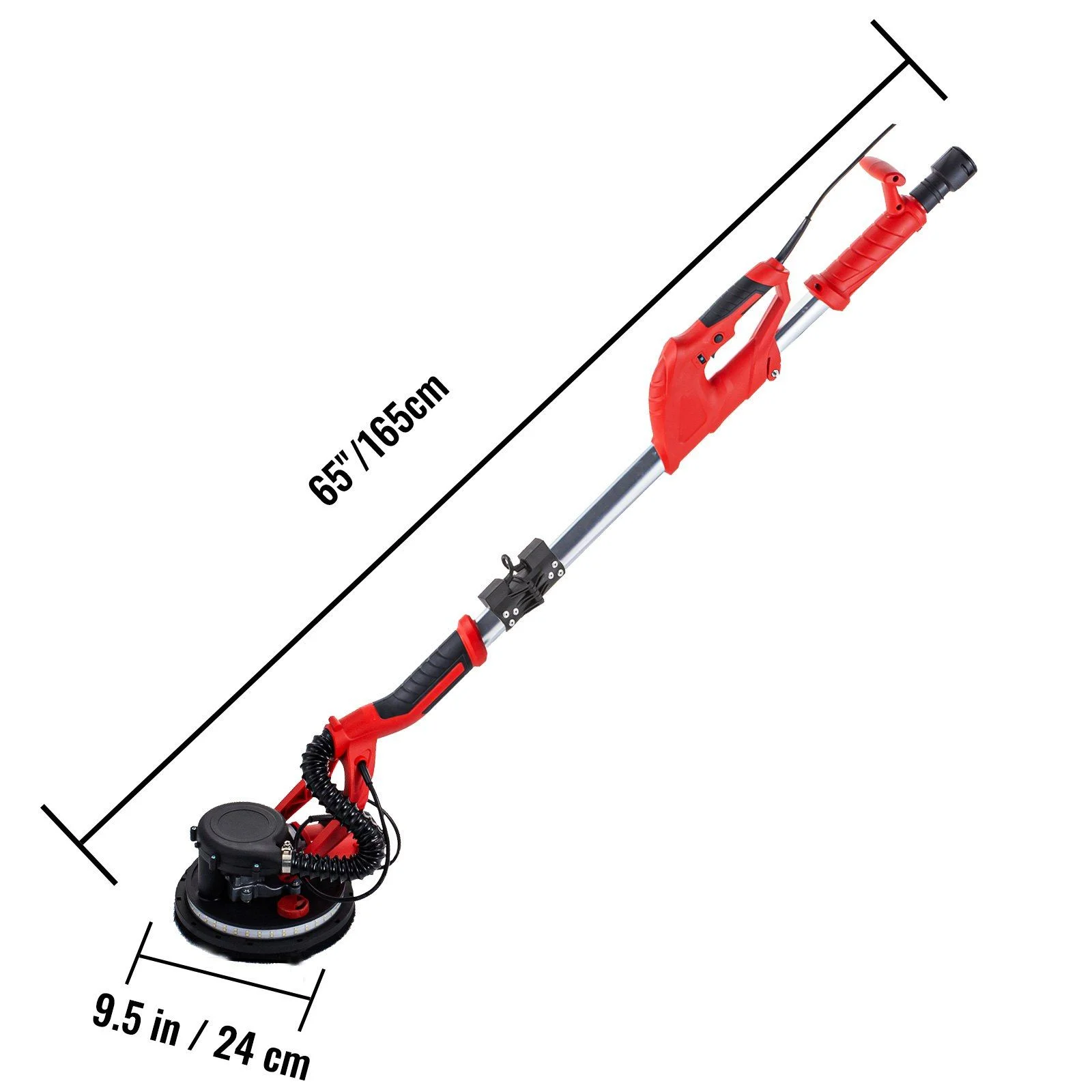 Drywall Sander 850W, Electric Drywall Sander, Electric Sander, with LED Strip Light and Vacuum Bag, Variable Speed 800-1750 RPM, Foldable Sheetrock Sander, with Telescope Handle, Wall Sander