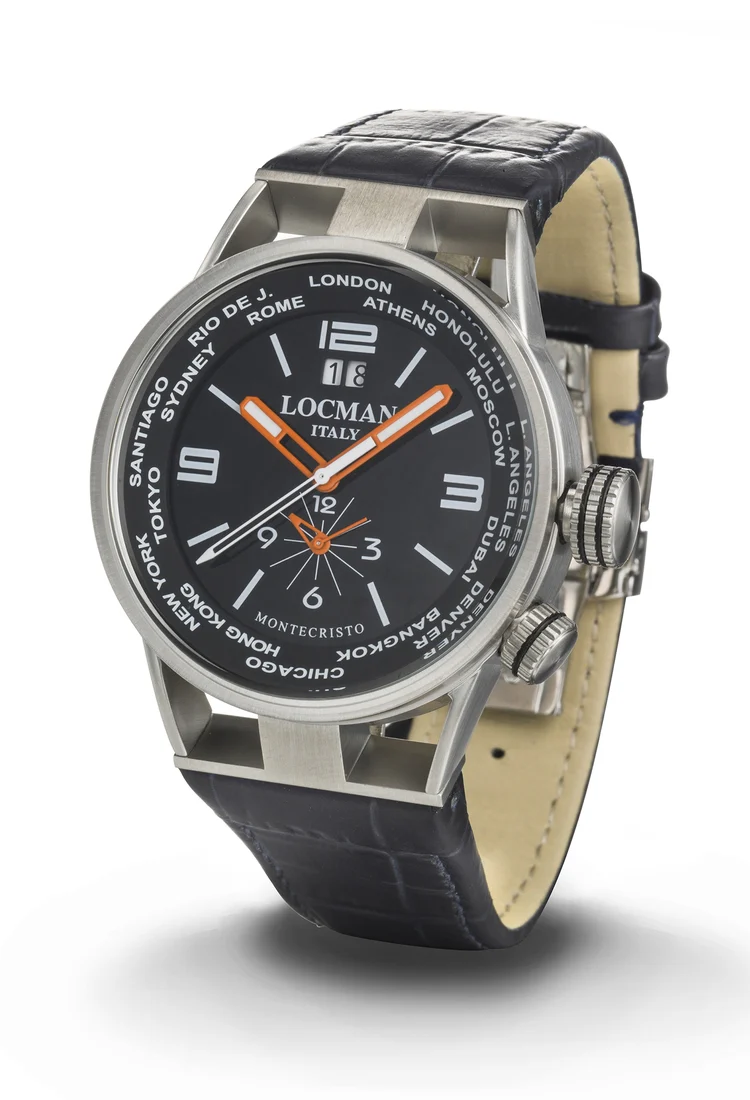 Locman Montecristo Chrono 41mm nero e arancio pelle 0542A01S-00BKORPK