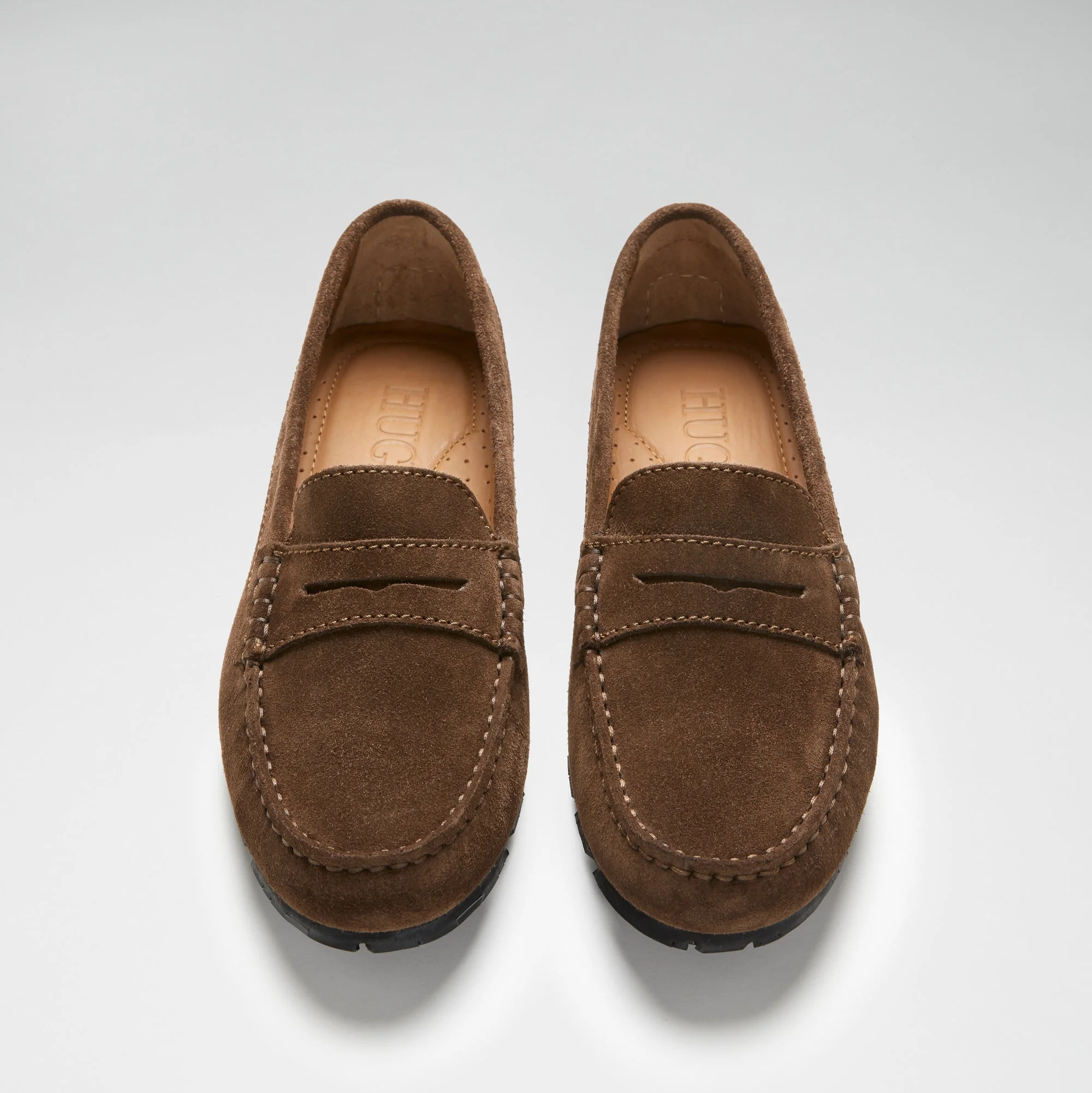 Brown Suede Women��s Tyre Sole Penny Loafers �C Sustainable Luxury