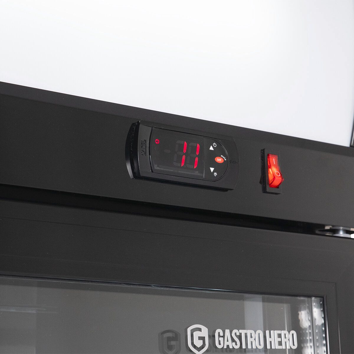 Getränkekühlschrank Getränkekühlschrank 630 - Leuchtaufsatz, 2 Türen, schwarz, LED