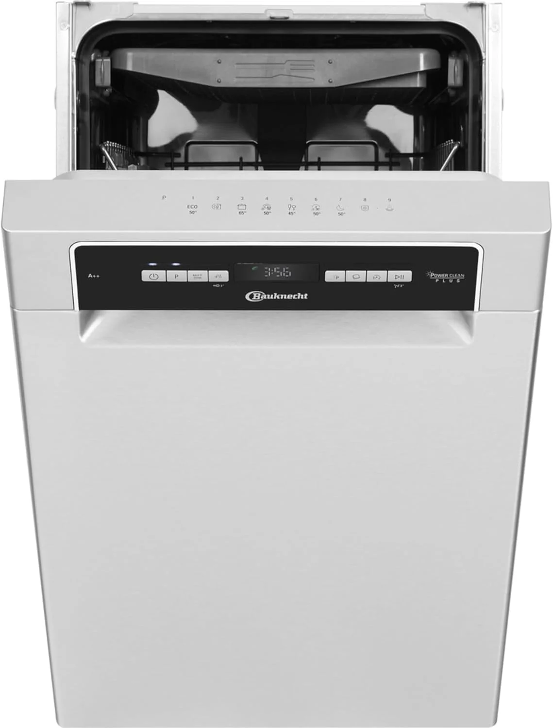 Bauknecht BSUO 3O23 PF X onderbouwvaatwasser/ 45 cm breed/PowerClean/besteklade/volledige waterbeveiliging/hygi?neprogramma/sensorprogramma/kinderslot