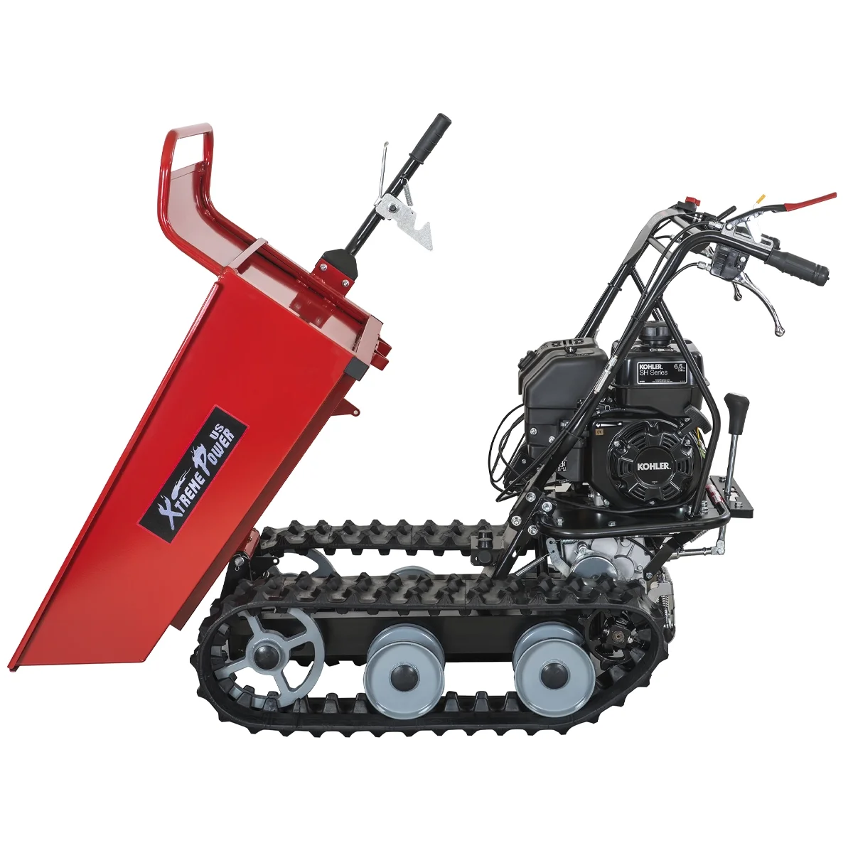 XtremepowerUS Track Barrow, 660lb Loading Capacity, 6.5HP Kohler, Gas Powered Wheelbarrow
