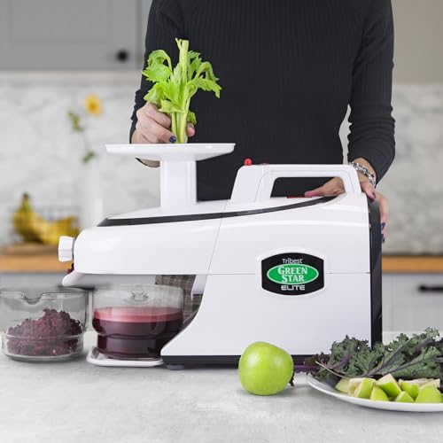 Tribest Greenstar GSE 5000 Elite Slow Masticating Juicer, Jumbo, White: Electric Dual Auger Masticating Juicers: Home & Kitchen