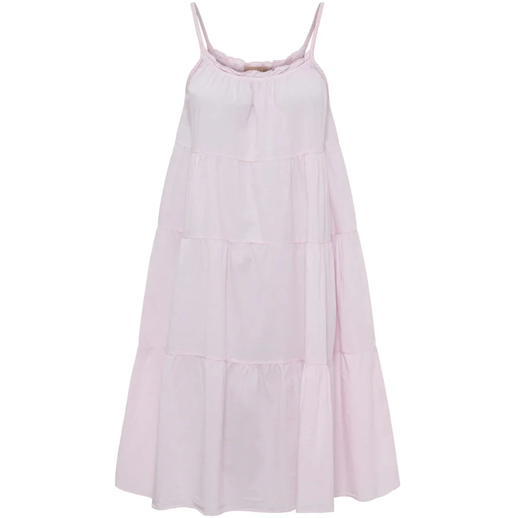 Layered Ruffle Strap Dress �C Rosa | Women's Luxury Cotton Dress