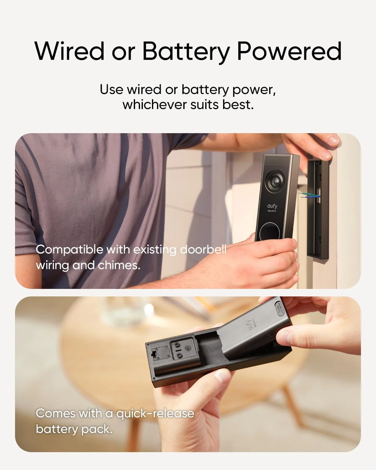 eufy Security Video Doorbell E340, Dual Cameras with Delivery Guard, 2K Camera, Color Night Vision, Wired or Battery Powered, Expandable Local Storage up to 128GB, No Monthly Fee