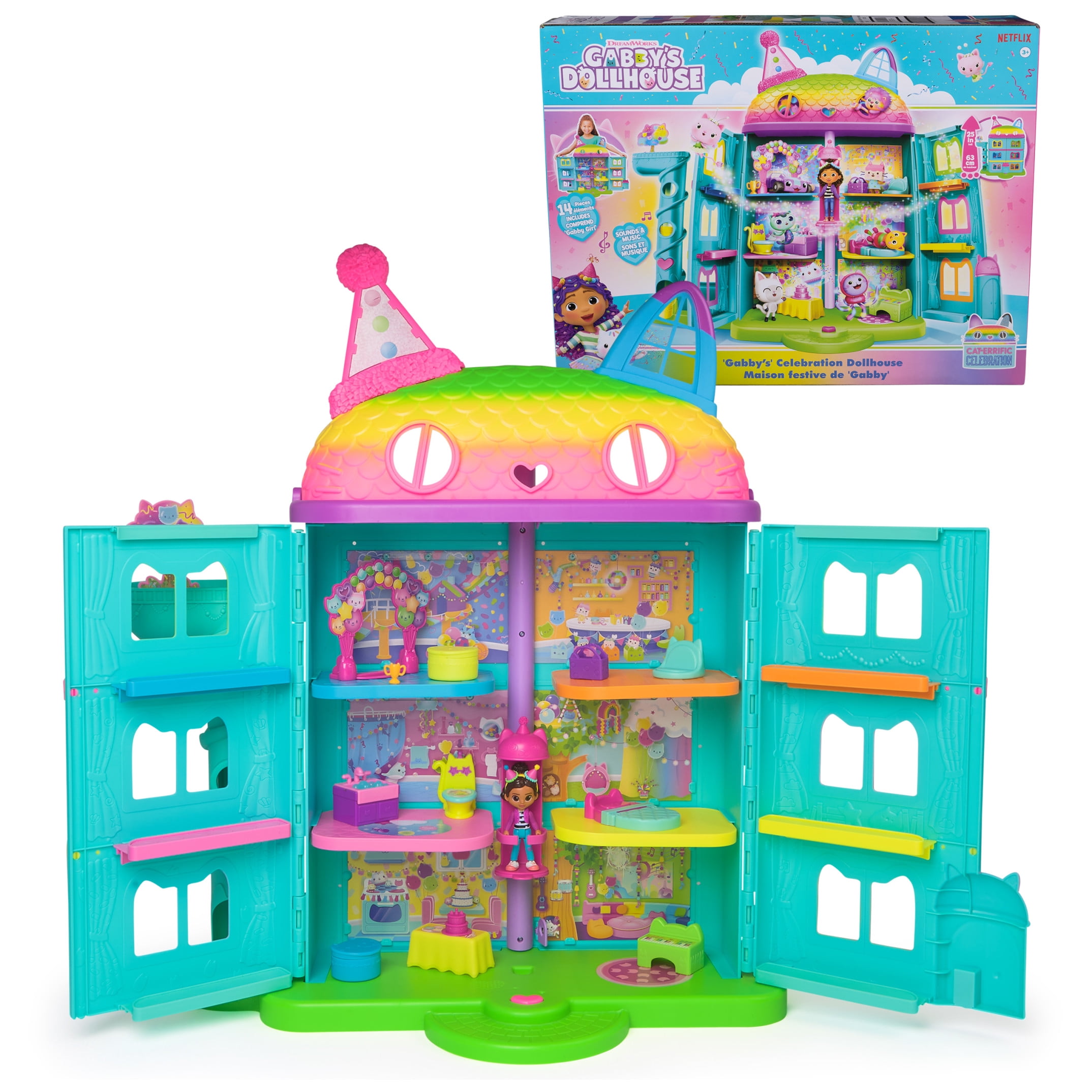 Spin Master Gabby&rsquo;s Dollhouse 25&prime;&prime; Tall Playset with Figures, Furniture & Sound Effects