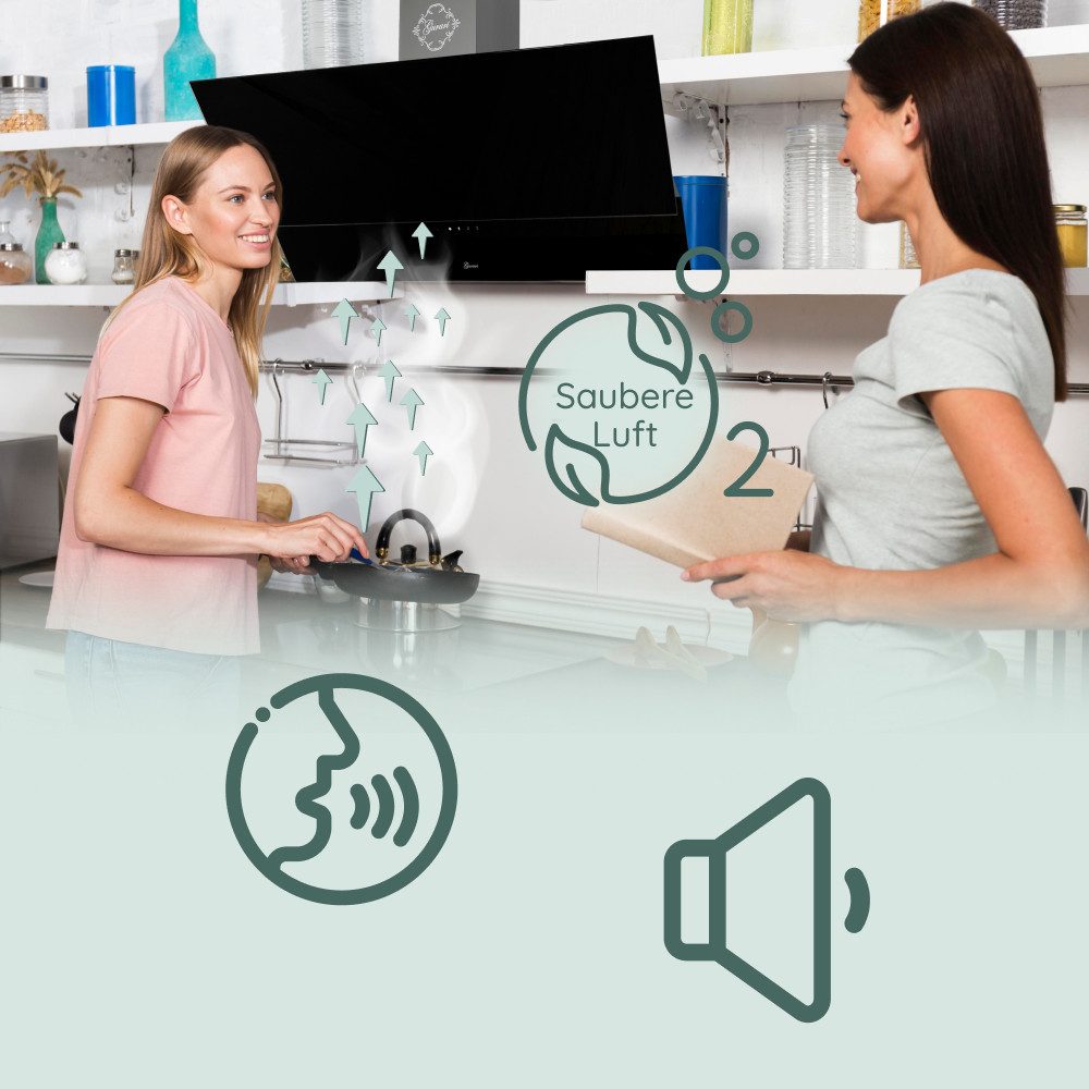 Wandhaube GCH 268 BL 6 PRIME N+Schlauch,Dunstabzugshaube 60 cm,1000m³/h