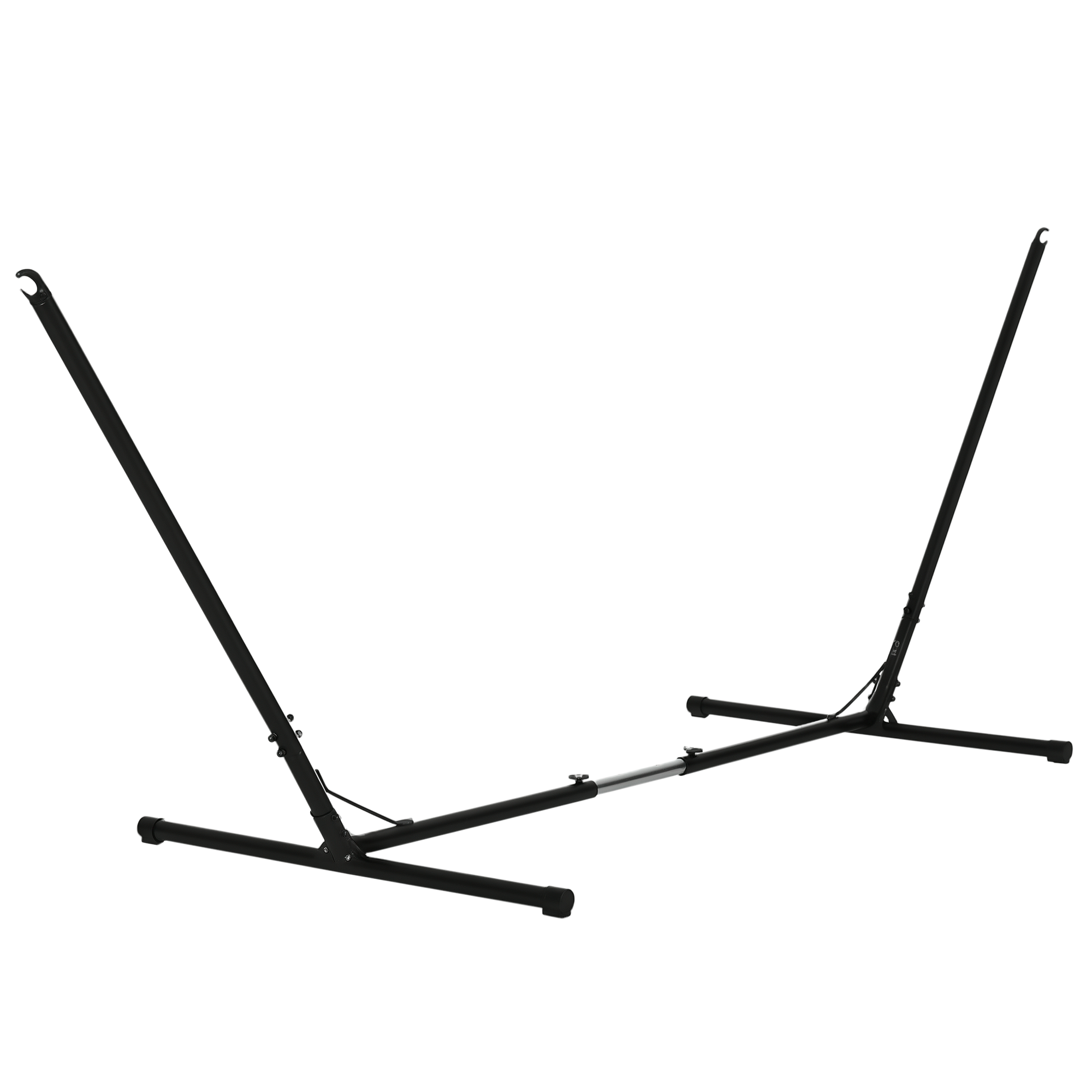 Outsunny Hängemattengestell für Hängematte Hängemattenständer größenverstellbar (313–388) x 109 x 116 cm bis 120 kg Garten Strand Metall