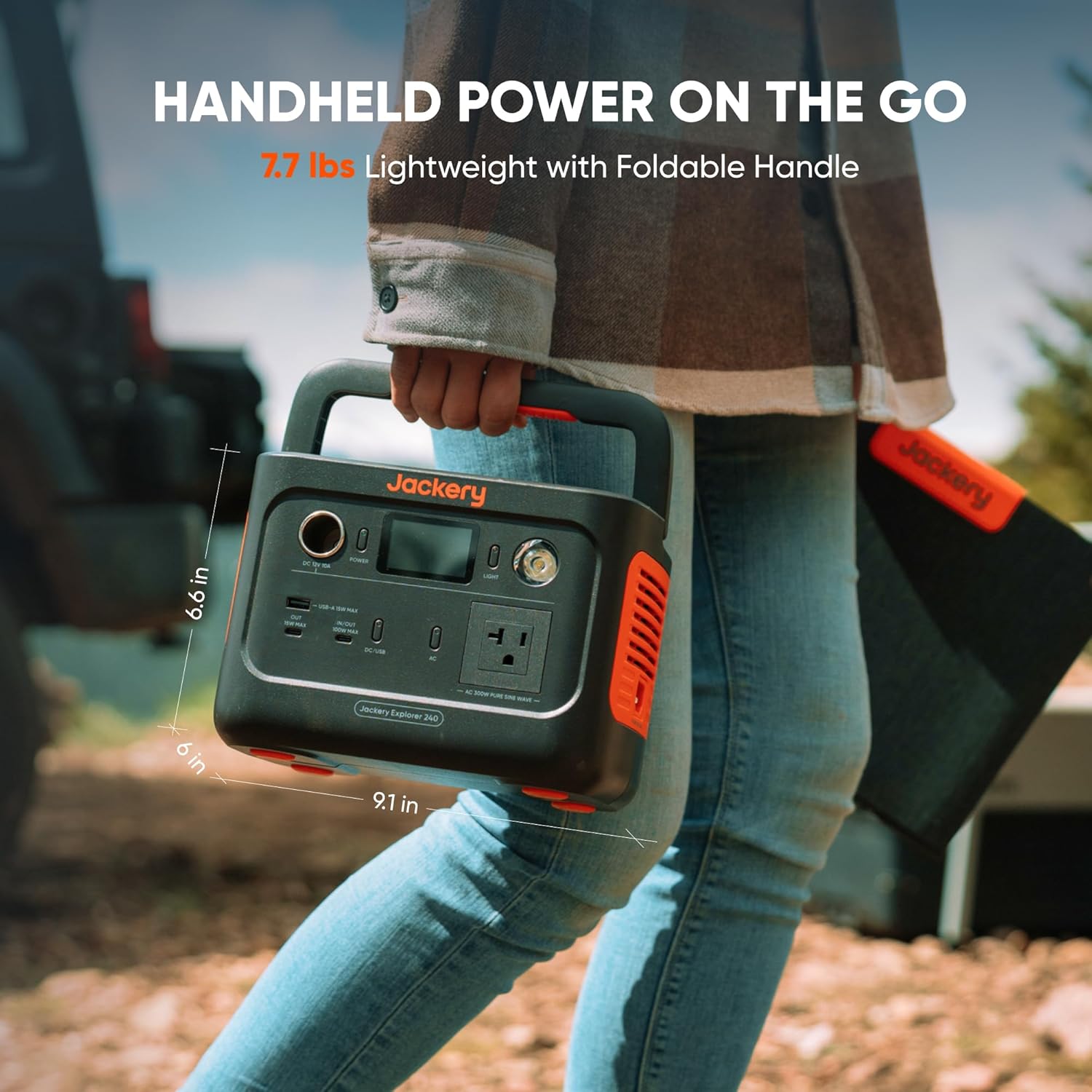 Jackery Solar Generator 240 v2 and 40W Mini Solar Panel  256Wh LiFePO4 Battery  300W AC & 100W USB-C Output  Ultra Fast Solar Charging for Outdoors  Camping  Travel & Emergencies