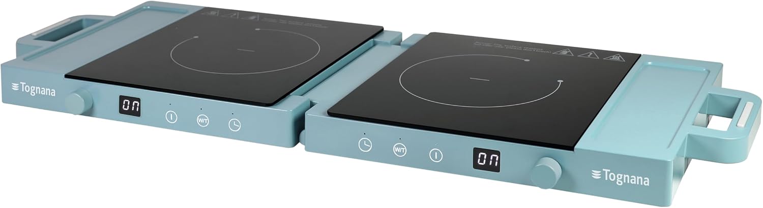 Tognana Iridea, Doppia piastra Induzione 3500w con display digitale a 2 cifre, e comandi soft-touch, Carta da Zucchero