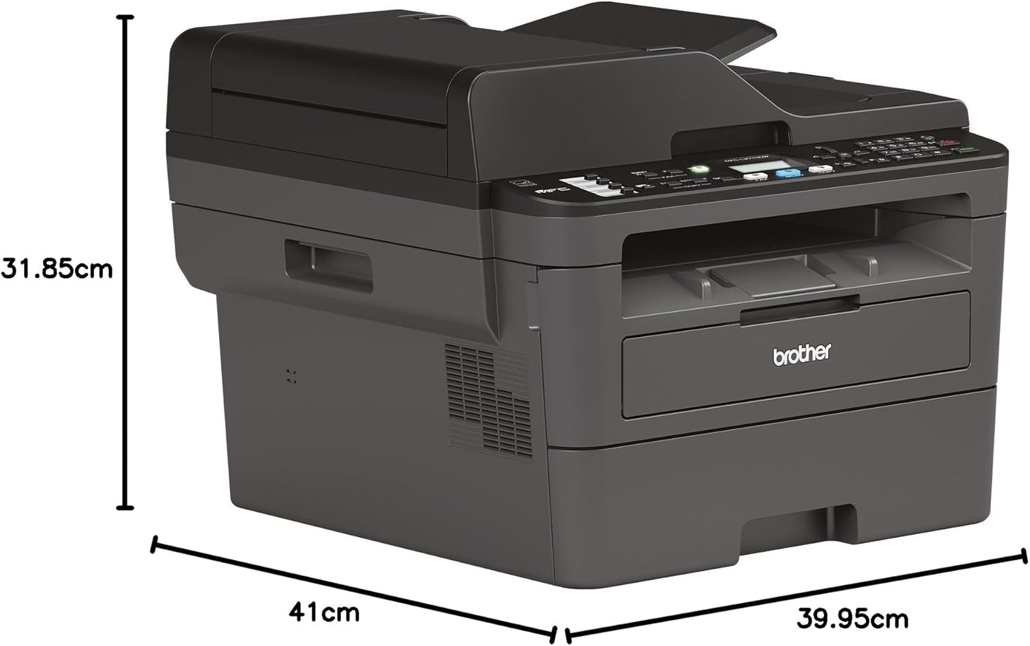 Brother MFC-L2835DW | 4-in-1-Multifunktionsdrucker (Drucken/Scan/Kopieren/Faxen) Laserdrucker Monochrom – WLAN & Ethernet – Dokumentenzuführung (ADF) für 50 Blatt – Druckgeschwindigkeit von 32 Seiten