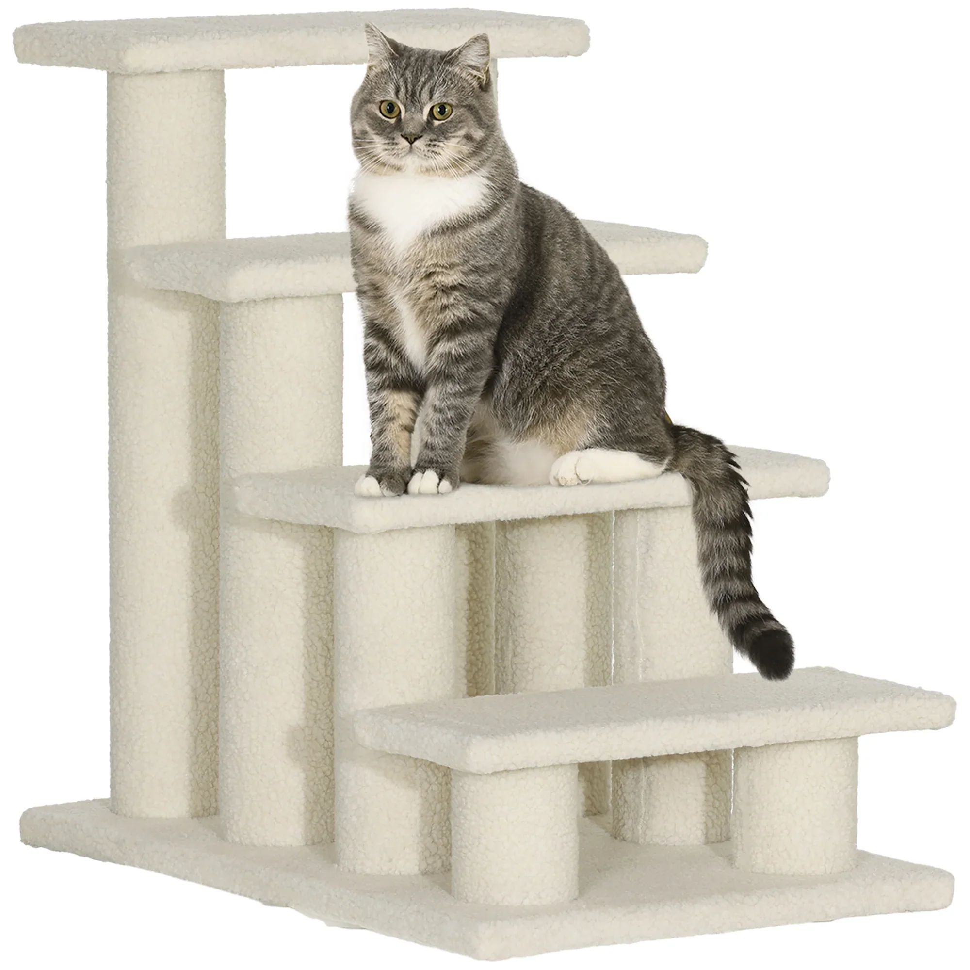 PawHut Kattentrap 4 Treden Klimhulp voor oudere dieren