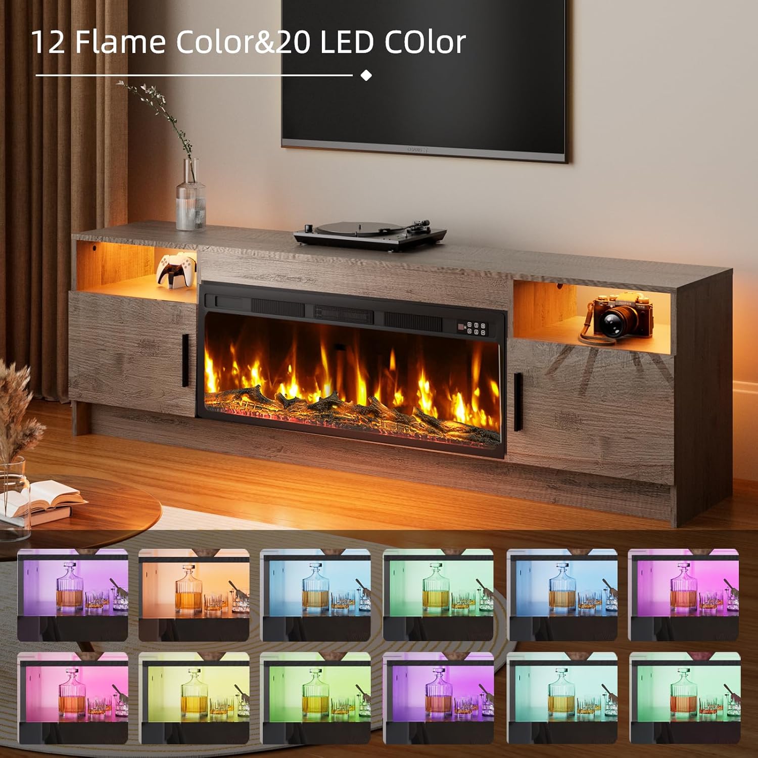 Fireplace TV Stand with 36