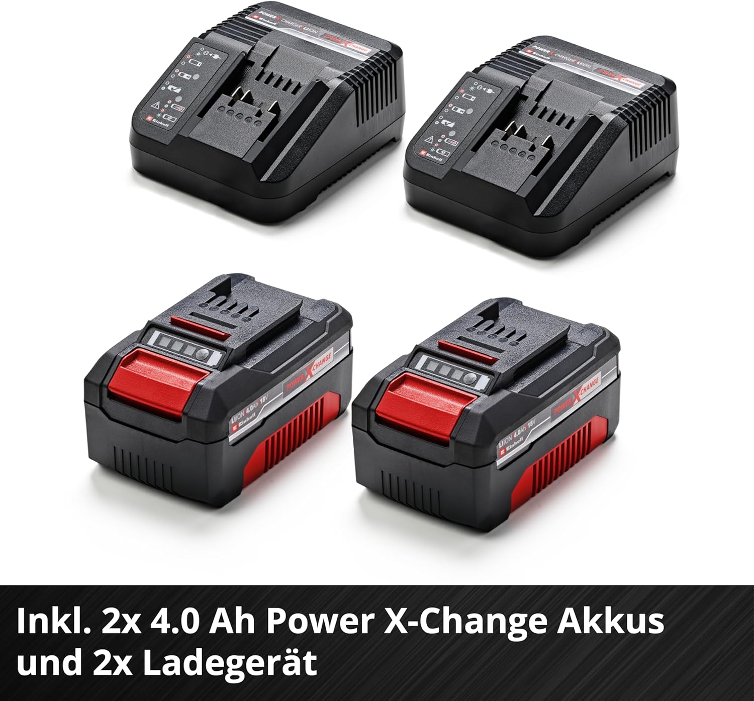 Einhell Akku-Rasenmäher GE-cm 36/36 Li Kit FC Bayern Power X-Change (36 V, 36 cm Schnittbreite, bis 400 m², Brushless, 25-75 mm Schnitthöhe, inkl. 2X 4 Ah Akku und 2X Ladegerät)