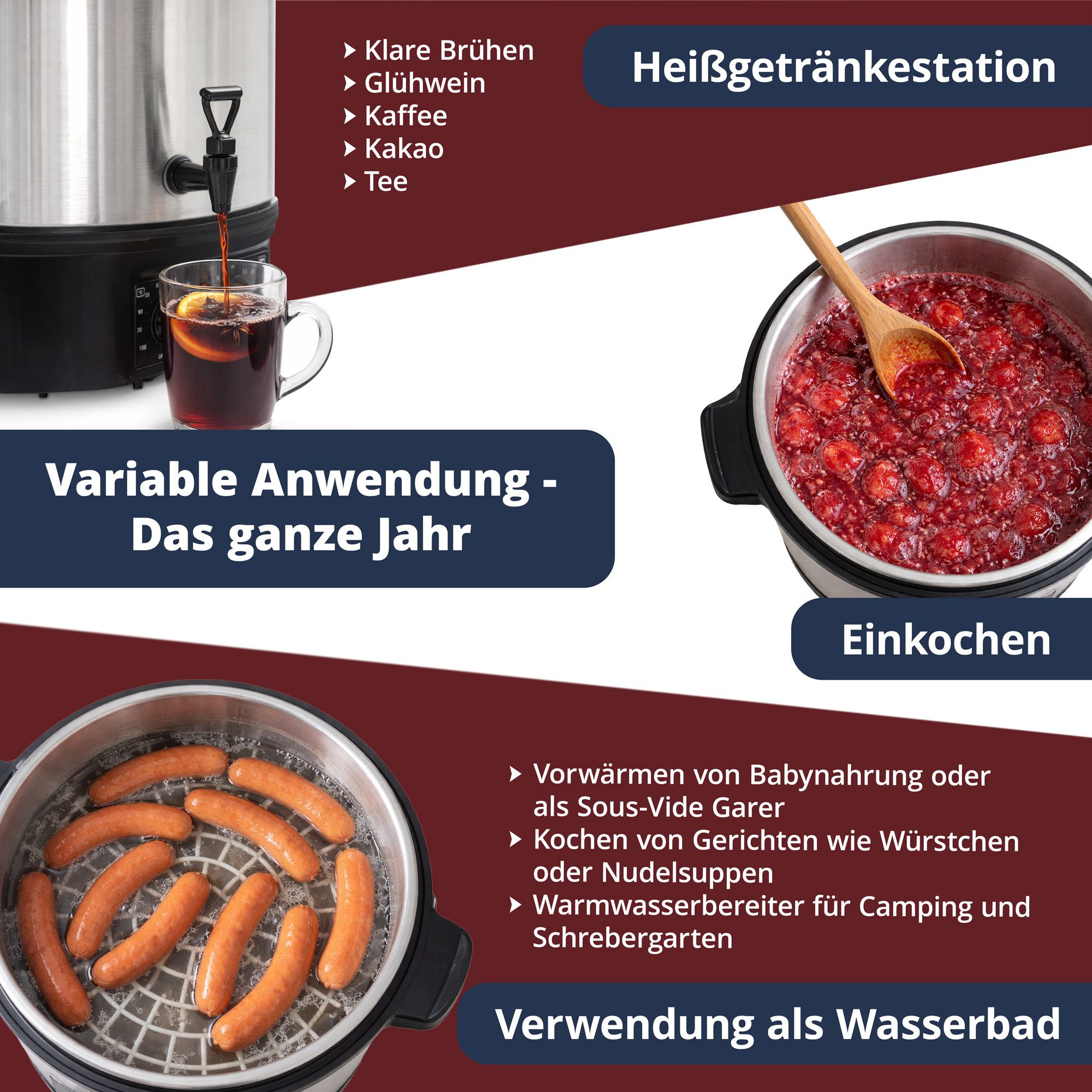 Einkoch- und Glühweinautomat GWK-27A Glühweinkocher 27 L