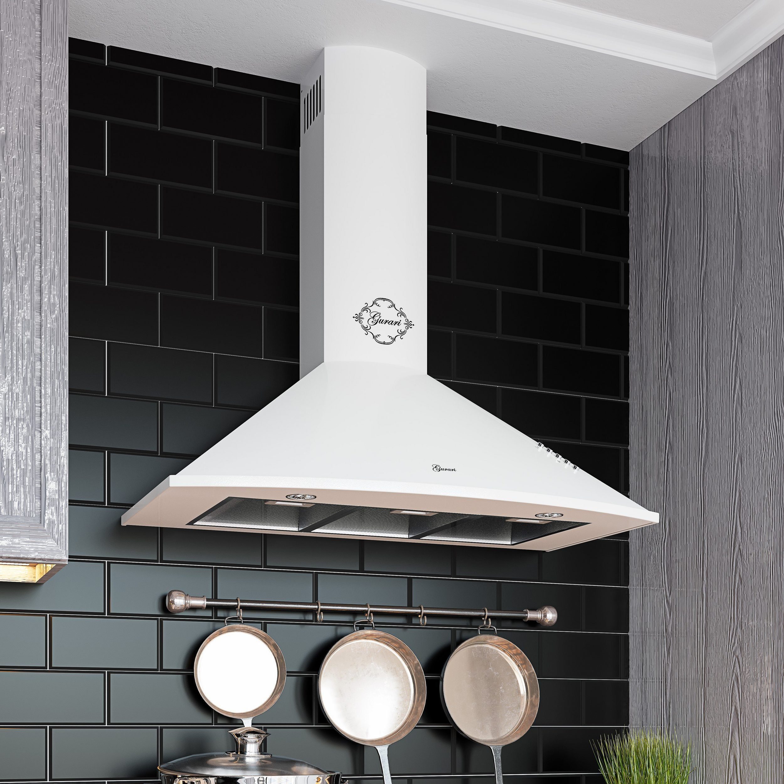 Wandhaube GCH C 046 WH 9 N Dunstabzugshaube 90 cm/ Weiß/ Saugstark 1000m³/h
