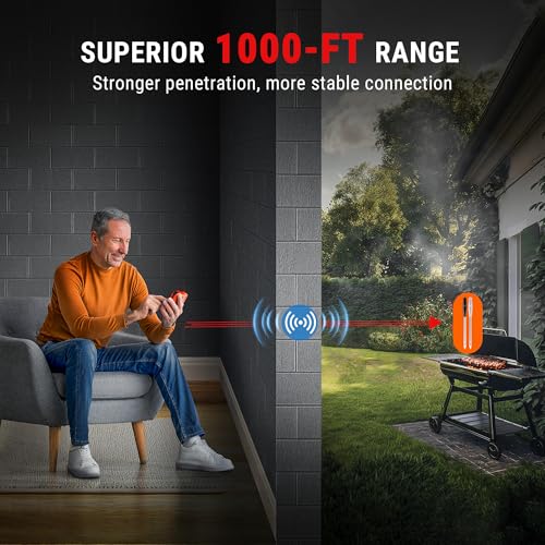 ThermoPro TempSpike 1000FT Wireless Meat Thermometer Digital with 2 Upgraded Ultra Thin Probe, Smoker Thermometer Wireless for Oven/Rotisserie/Sous Vide/Stove/BBQ Grill Thermometer: Home & Kitchen