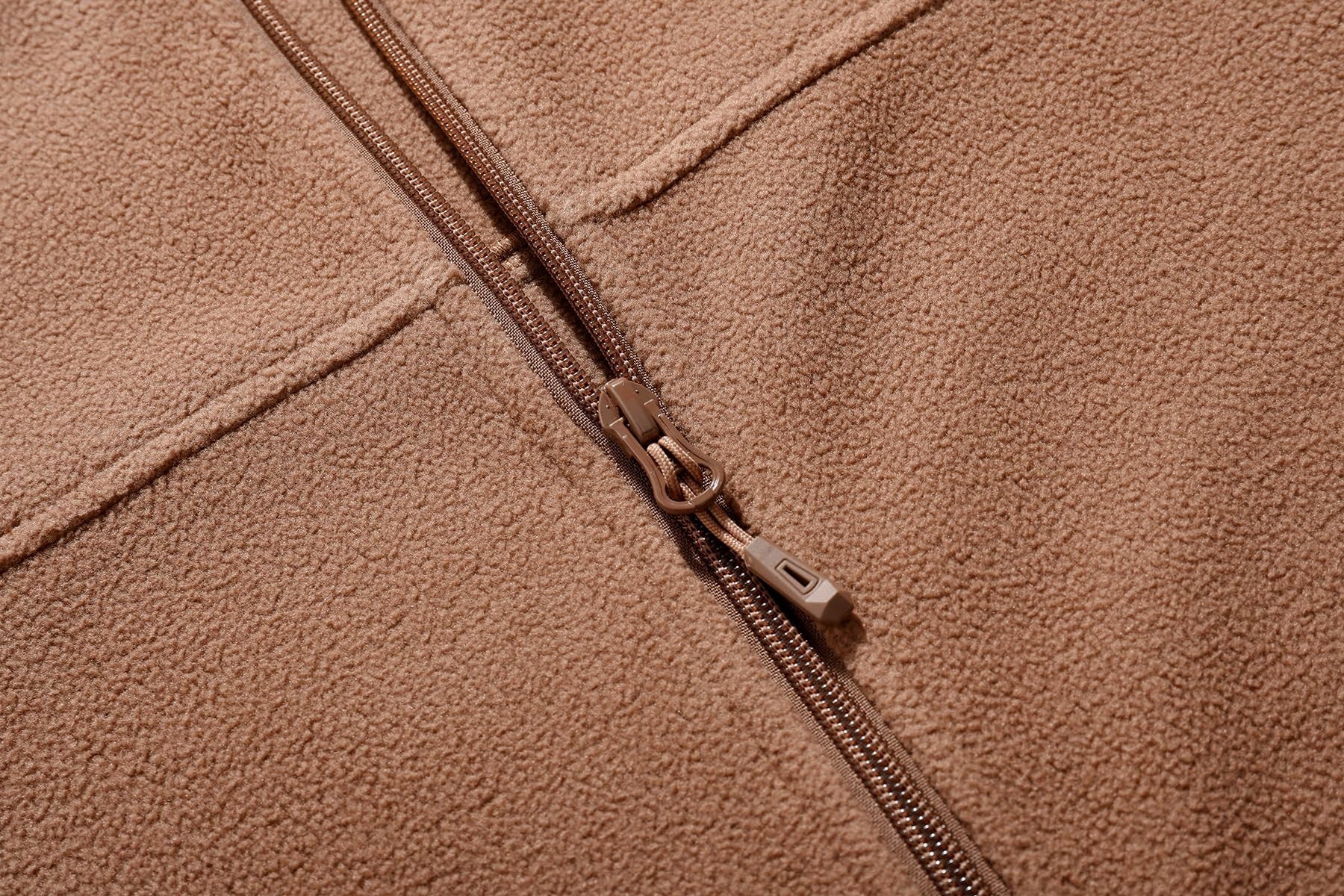 Men's Fleece Full Zip Brown Jacket