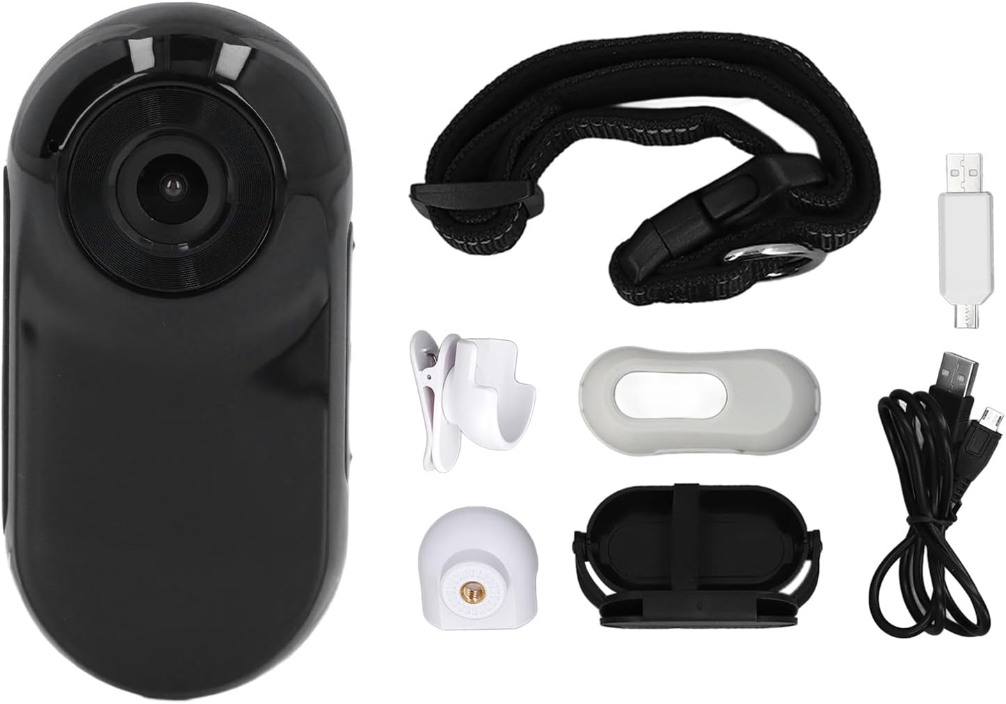 Collare per Fotocamera per Gatti, Telecamera per Collare per Cani Wireless HD 1080P con Registrazioni Video, Mini Telecamera per Corpo Senza WiFi, Telecamera per Azioni Sportive