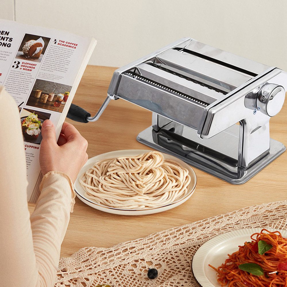 Nudelmaschine Frische Nudeln Maschine, Edelstahl, mit Klemme, Tagliatelle, Lasagne