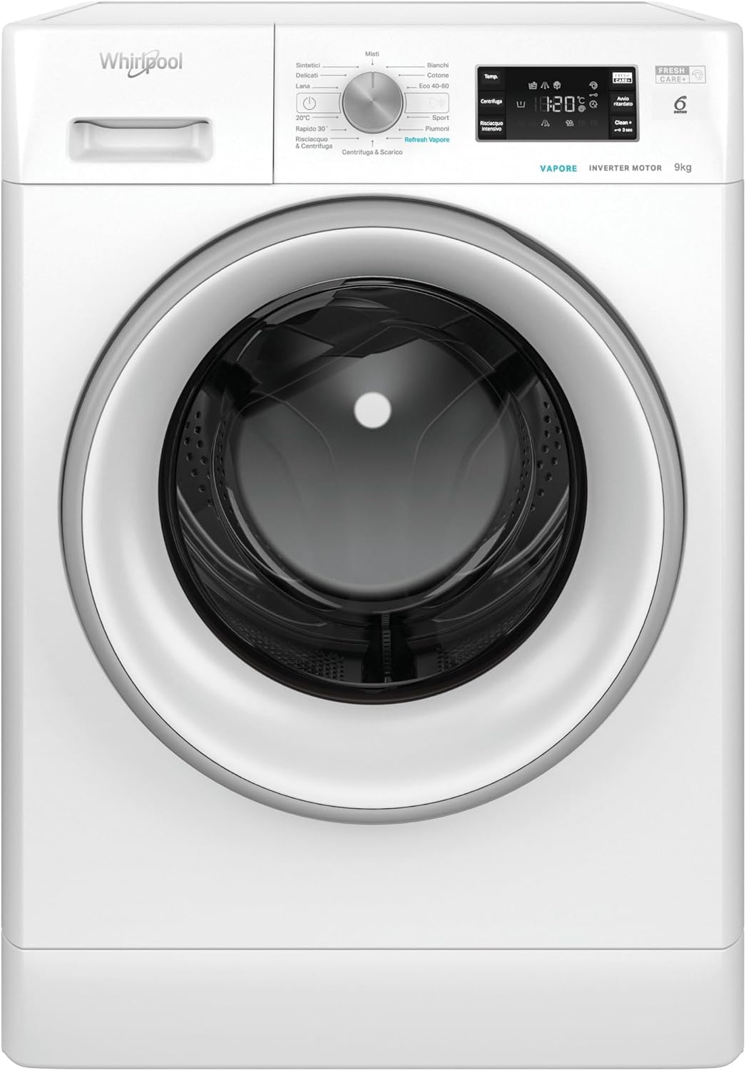 Whirlpool FFB 846 SV IT - Washing Machine 8 kg Freestanding, Front Load, Spin 1400 RPM. Width 59.5 cm, Depth 63 cm, Height 84.5 cm, Energy Class A