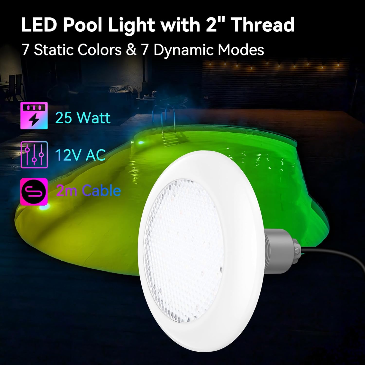 LyLmLe LED Poolscheinwerfer mit Außengewinde 2