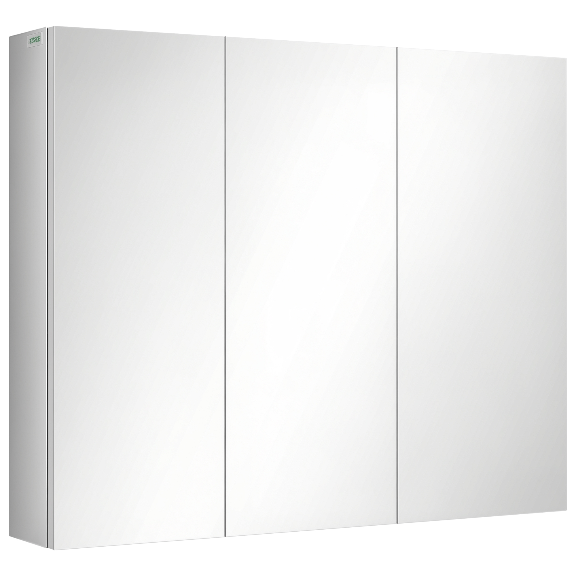 kleankin Spiegelschrank, Badschrank, 3 Spiegeltüren, 5 Innenböden, Edelstahl, Farbe: Silber, 70 x 12 x 55 cm
