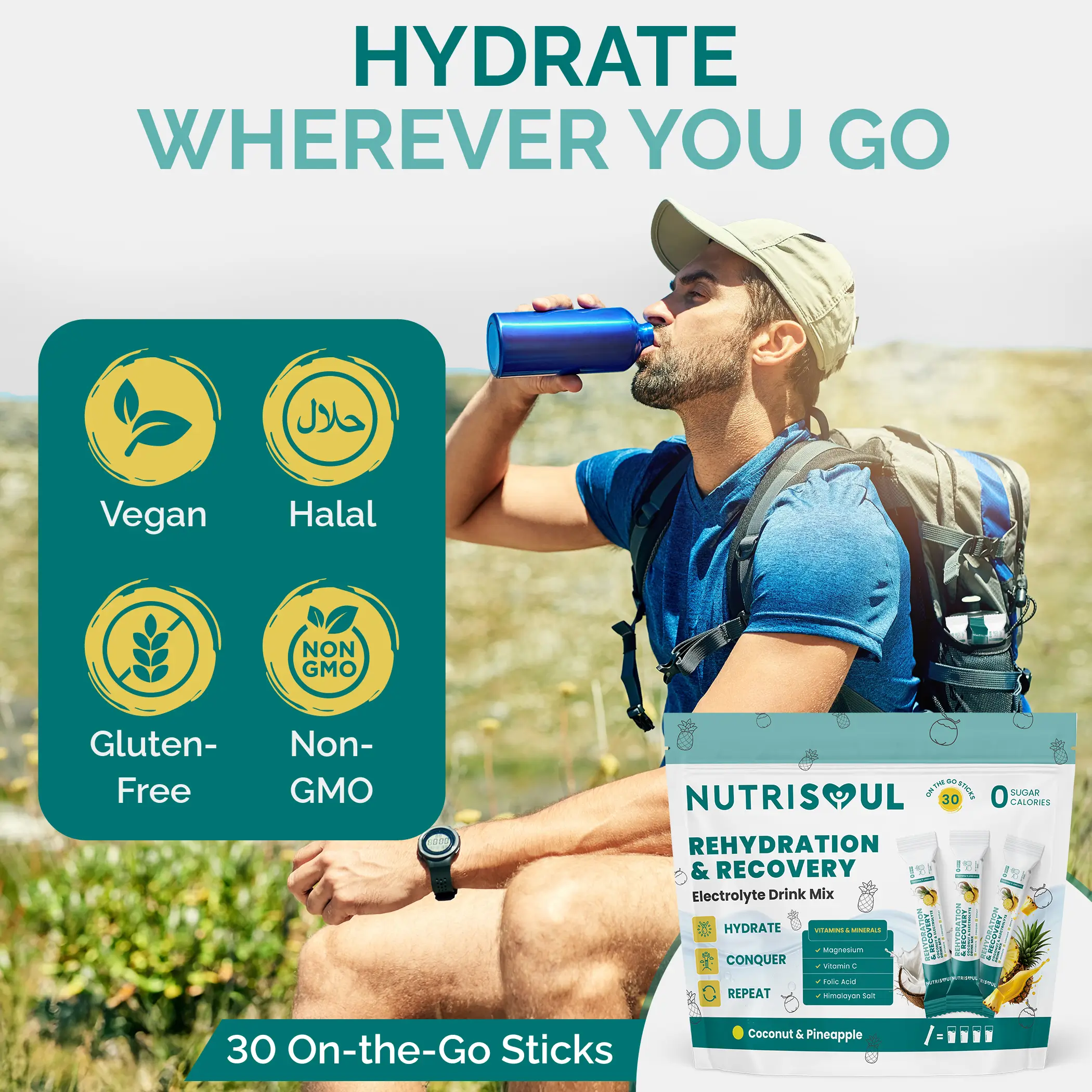 Pineapple & Coconut Electrolytes Powder - 30 Sachets