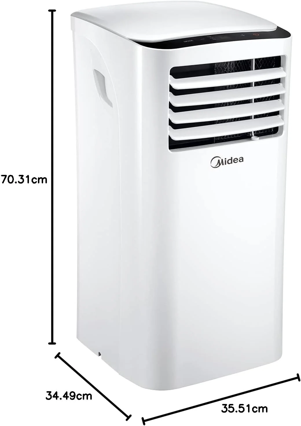 Midea Mobiele Airconditioner MPD-12CRN7, 12000 BTU 3,5kW, Koelen&Ventileren&Ontvochtigen, Ruimtegrootte tot 117m3(43�O), Mobiele Airco met Afvoerslang