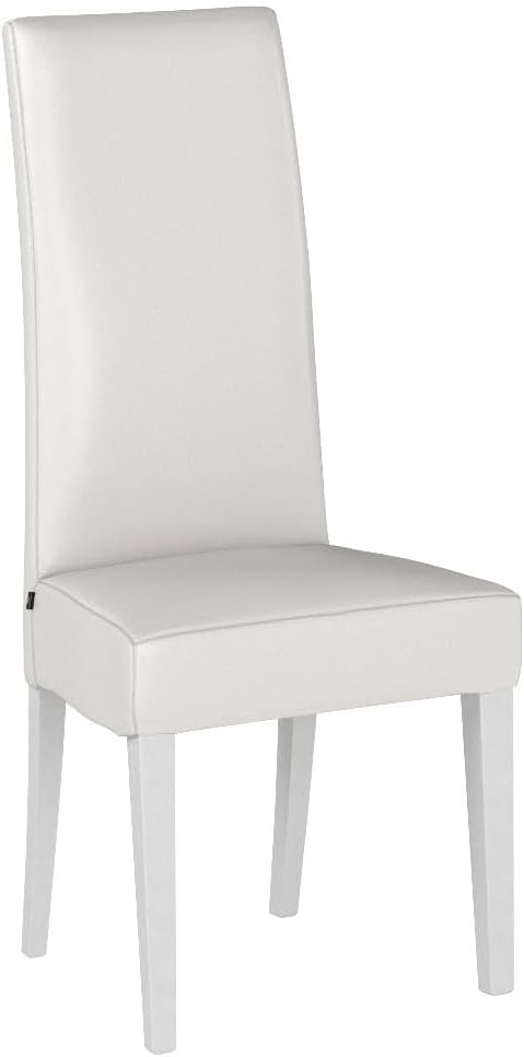 t m c s Tommychairs - Set 4 sedie imbottite modello Luisa per cucina e sala da pranzo, robusta struttura in legno di faggio bianco, seduta e schienale rivestiti in pelle artificiale bianco