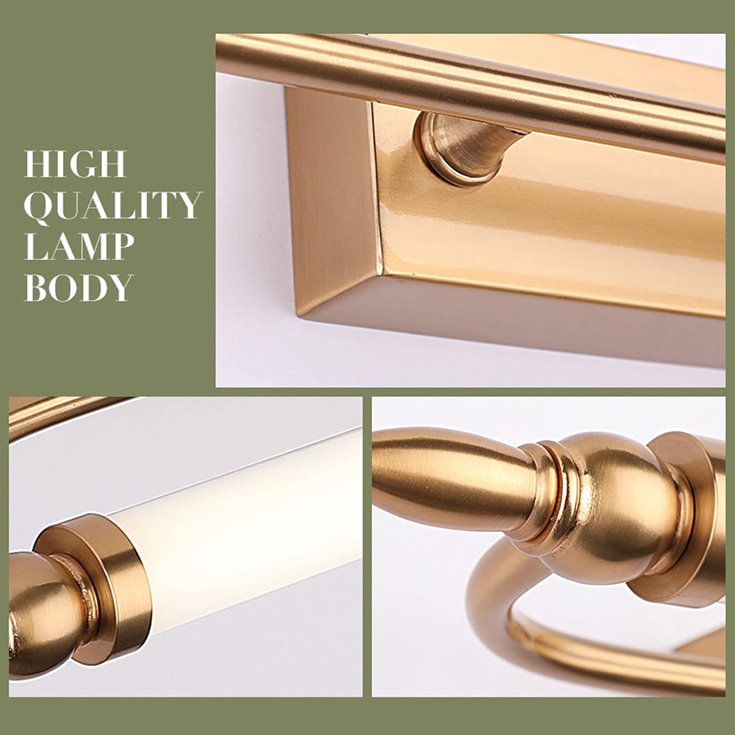 Eitelkeitsbeleuchtung, einfache Moderne Spiegelfrontleuchte, goldenes amerikanisches LED-WC, feuchtigkeitsbeständig, Badezimmer, Schminktisch, Schmiedeeisen, Acryl, Kunstlampe, Badbeleuchtung,