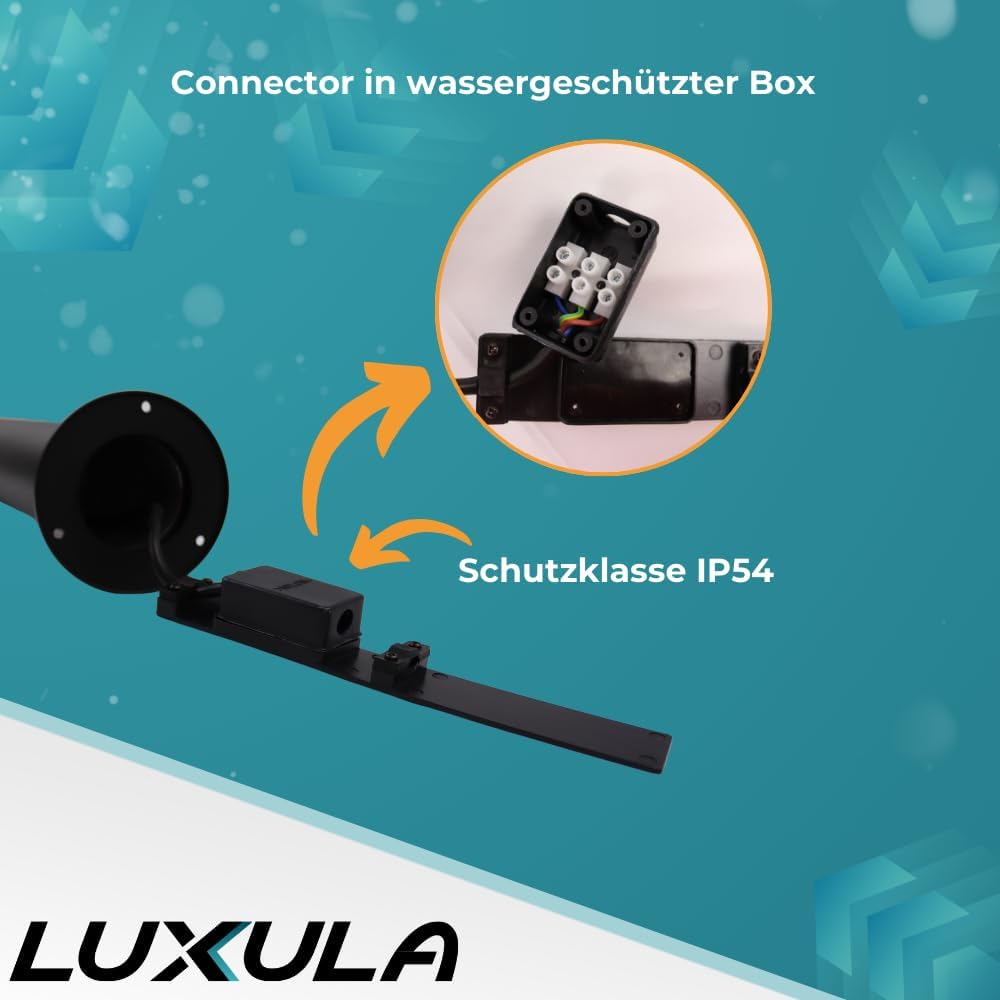 LUXULA 4er Set 2-flammige Wegeleuchte Außen mit Bodenplatte und Erdspieß, GU10 Fassung, Aluminium, 76,5cm Höhe - LED Außenleuchte IP54 Stehleuchte Garten Terrasse