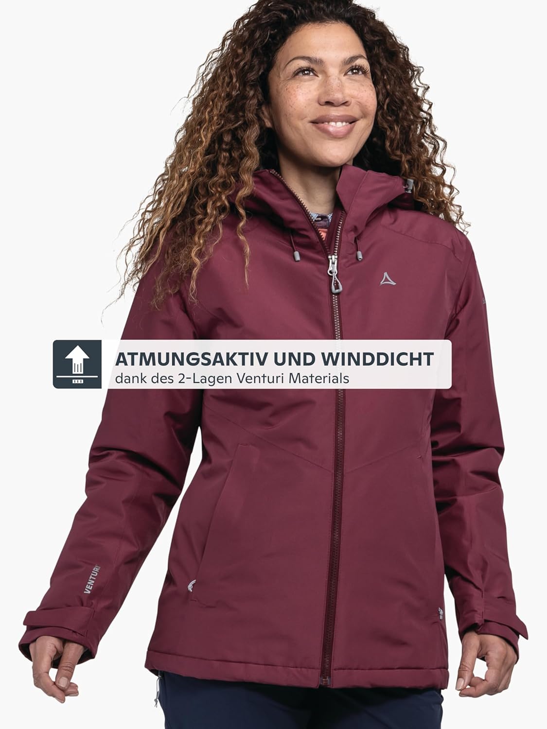 Schöffel Damen Ins Jacket Style Wildkar WMS, wetterfeste, wärmende Outdoorjacke mit 2-Wege-Stretch, atmungsaktiver, wasserdichter Anorak mit verstellbarer Kapuze