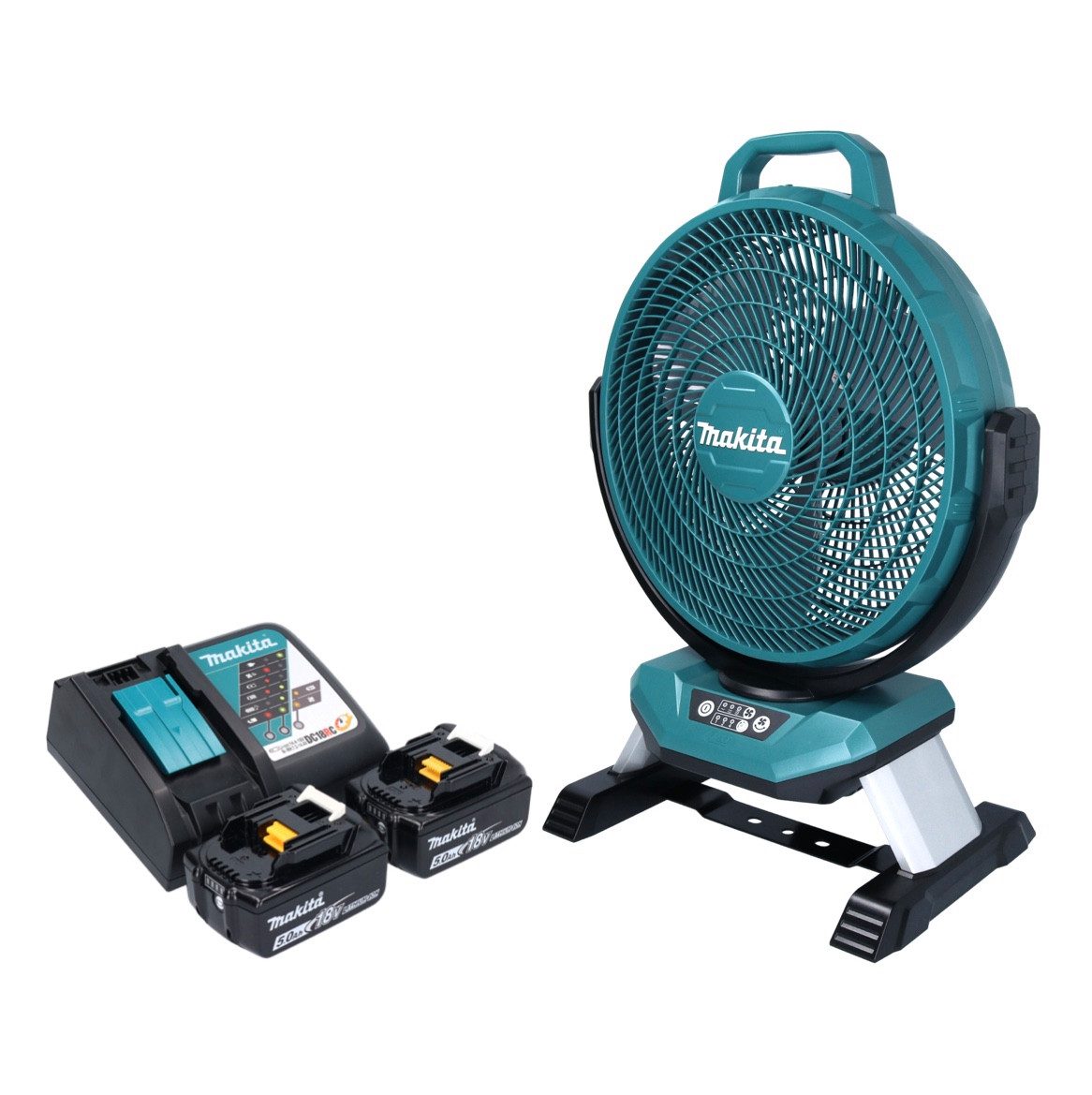 Akku-Standventilator DCF 301 RT Akku Ventilator Lüfter 18 V 33 cm + 2x Akku 5,0 Ah + Ladeg