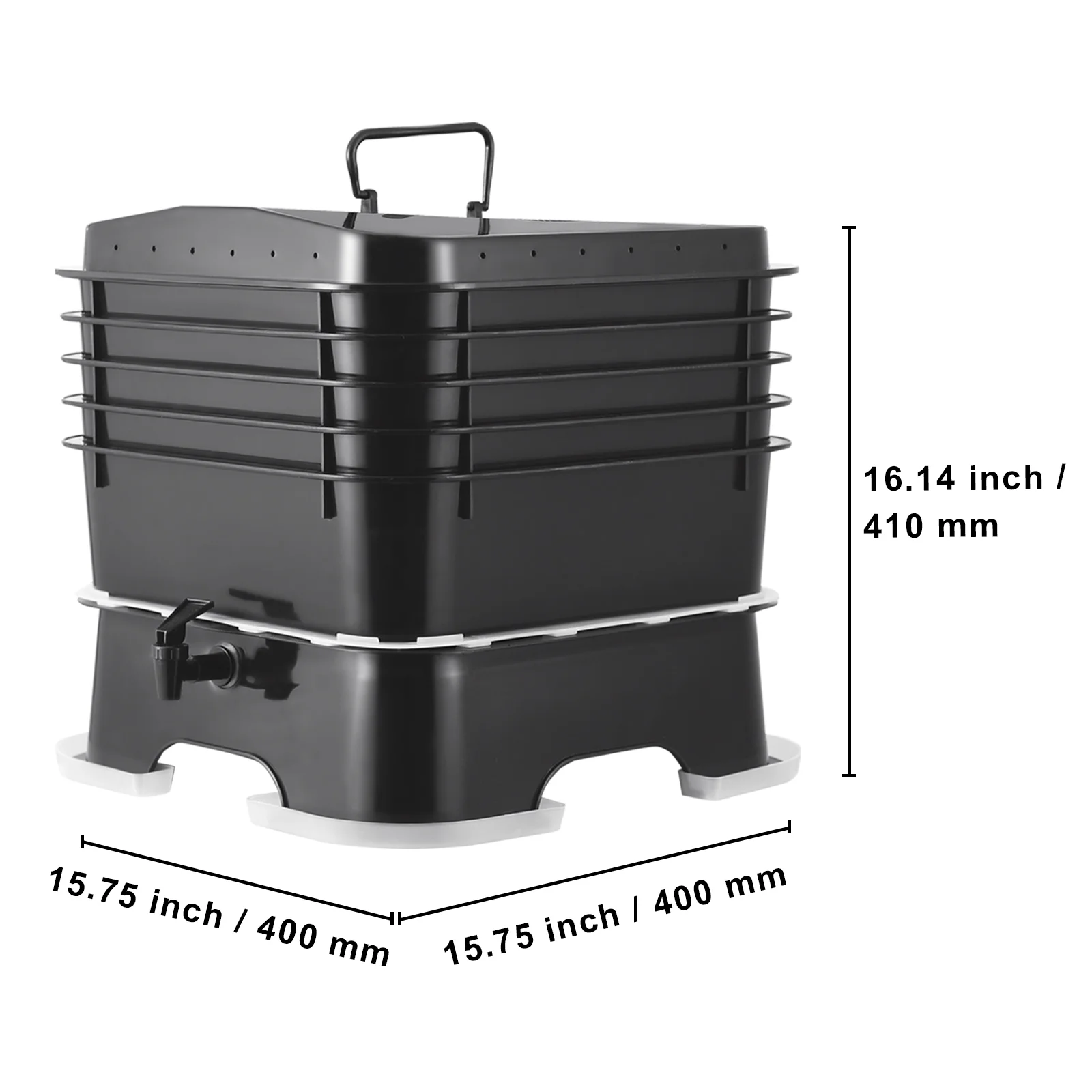 VEVOR 5-Tray Worm Composter, 50 L Worm Compost Bin Outdoor and Indoor, Sustainable Design Worm Farm Kit, for Recycling Food Waste, Worm Castings, Worm Tea, Vermiculture and Vermicomposting